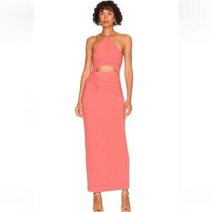 Significant Other Hallie Dress in Watermelon Size 6 NWT Halter Cut Out Midi